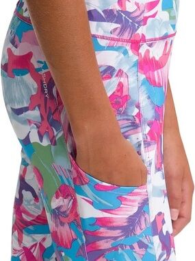 The North Face Girls 6 Printed Never Stop Tights Pink Tropical NWT